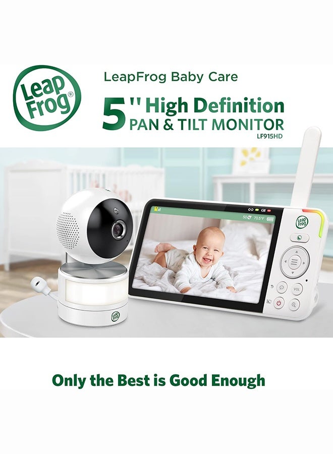 LeapFrog LF915HD Video Baby Monitor 5" 720p HD Display with 360Â° Pan & Tilt, 8X Zoom, Color Night Vision, Night Light, Two-Way Talk & Smart Temperature Sensors - Image 2