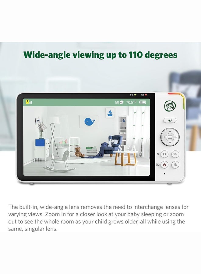 LeapFrog LF915HD Video Baby Monitor 5" 720p HD Display with 360Â° Pan & Tilt, 8X Zoom, Color Night Vision, Night Light, Two-Way Talk & Smart Temperature Sensors - Image 4