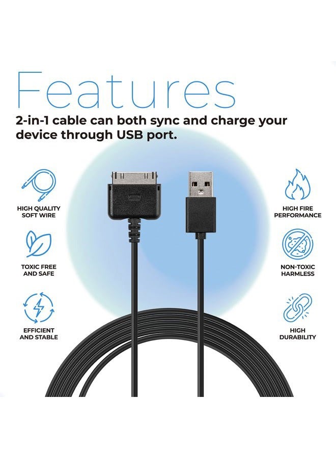 Antoble 6.5ft USB Data Sync Charging Cable for Barnes & Noble Nook BNTV400 BNTV600, Nook HD 7" HD+ 9" Tablet 8GB 16GB 32GB - Image 2