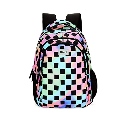 DZert Multi Square Stylish Fashion Ladies Backpack, School Bag for Girls, Backpack for Women, Water Resistant College Backpacks for Girls 27L - Image 1