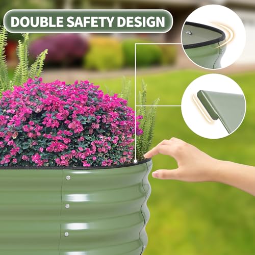 1MORE Galvanized Raised Garden Bed- Planter Garden Boxes Outdoor, Raised Beds for Gardening, 4x2x1ft Metal Garden Bed Kit for Vegetables Flower, Planter Raised Beds with Tools.Green - Image 2