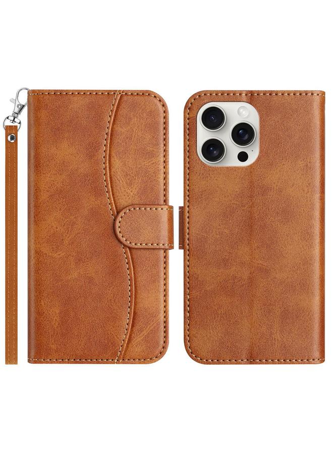 S-TOP Case For iPhone 16 Pro Max Dual-Folded S-shape Leather Phone Case - Image 1