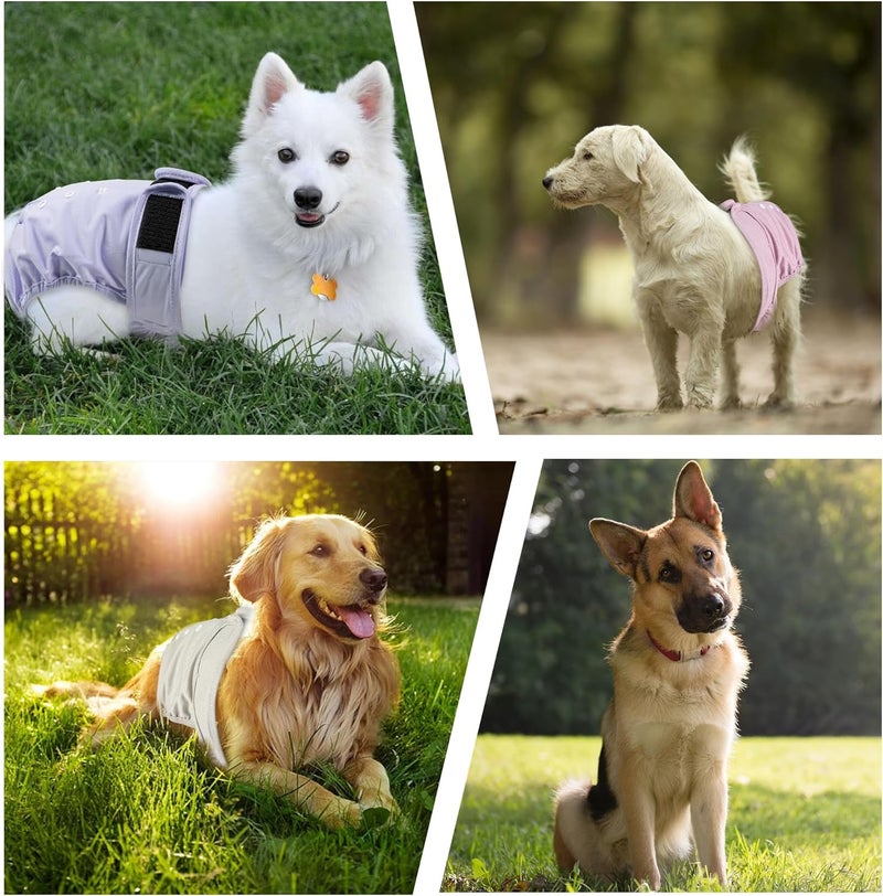 ZINGTERRA 3 Pack Washable Female Dog Diapers,Reusable Diaper for Doggie,Highly Absorbent Dog Diaper,Adjustable Leakproof Puppy Diapers Skirt for Heat,Incontinence,Period Doggy Nappies L - Image 5