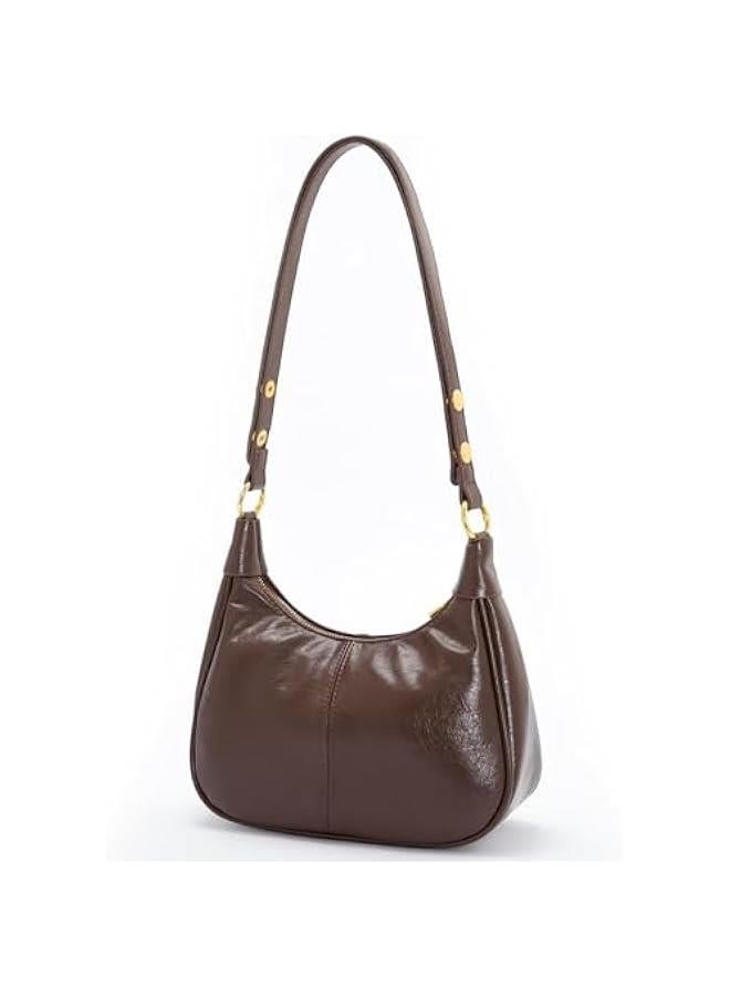 Arabest Shoulder Bags for Women Small Hobo Bags Crescent Shaped Cute Retro Tote Handbag Mini Clutch Purse with Zipper Closure - Image 1
