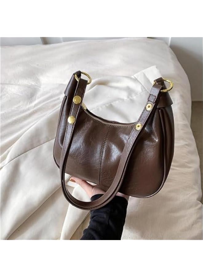 Arabest Shoulder Bags for Women Small Hobo Bags Crescent Shaped Cute Retro Tote Handbag Mini Clutch Purse with Zipper Closure - Image 3
