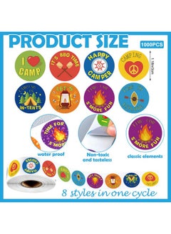 Geyoga 1000 Pcs Travel Camping Stickers For Kids I Love Camp Stickers Camper Tent Bonfire Themed Self Adhesive Decals For Birthday Gifts Bag Party Supplies School Activity Reward  - Image 2