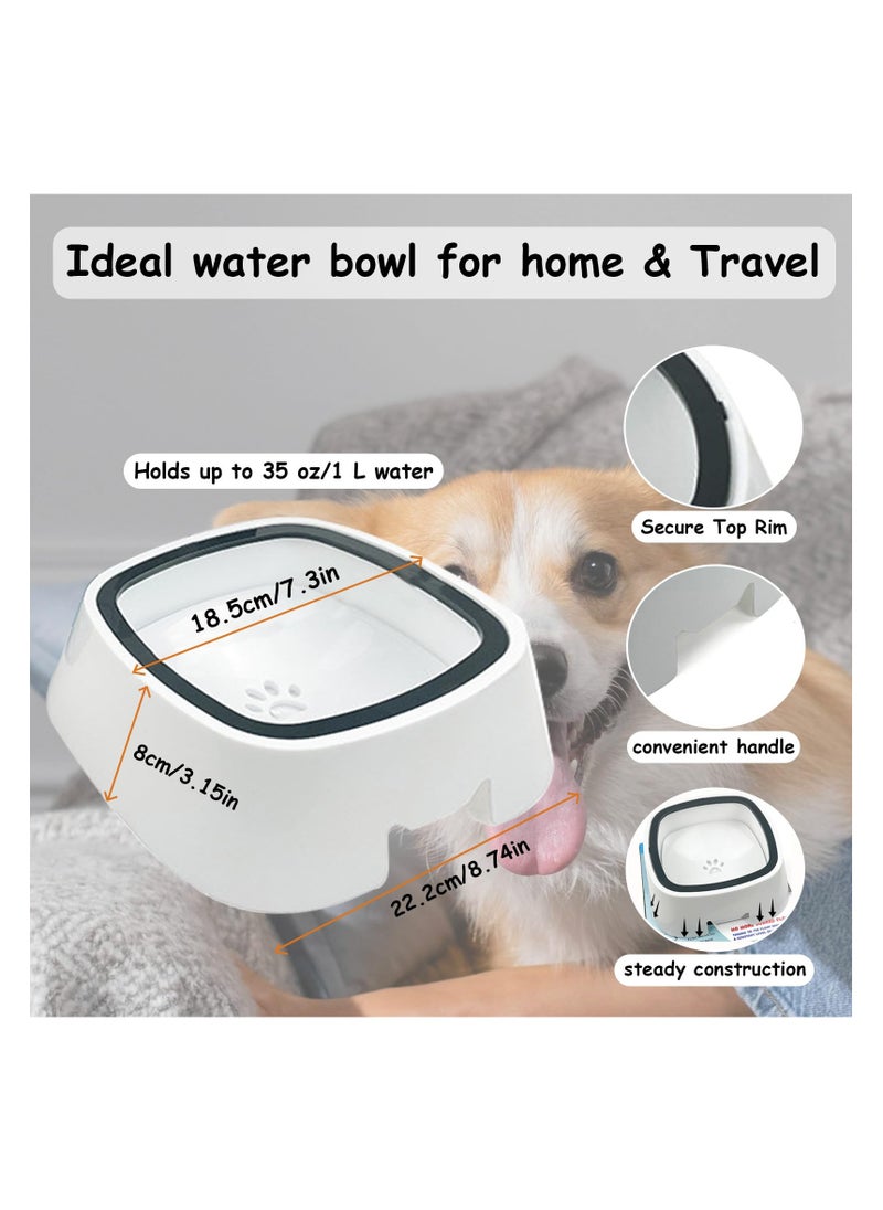 SYOSI - Dog Water Bowl, 35oz/1L No Spill Dog Bowl, Non-Slip Slow Water Feeder Pet Water Dispenser, No Tip Pet Bowl, No Splash Drinking Bowl for Dogs and Cats Travel Vehicle Carried - Image 1