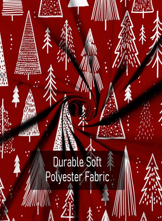 ستارة حمام OFILA حمراء لعيد الميلاد، بتصميم شجرة صنوبر لطيفة ومجردة، مصنوعة من قماش البوليستر المقاوم للماء، ستارة حمام شتوية مزخرفة، مقاس 72×72 بوصة. - Image 4