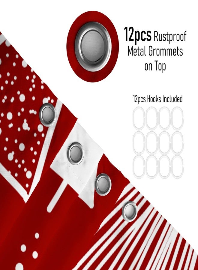 ستارة حمام OFILA حمراء لعيد الميلاد، بتصميم شجرة صنوبر لطيفة ومجردة، مصنوعة من قماش البوليستر المقاوم للماء، ستارة حمام شتوية مزخرفة، مقاس 72×72 بوصة. - Image 5