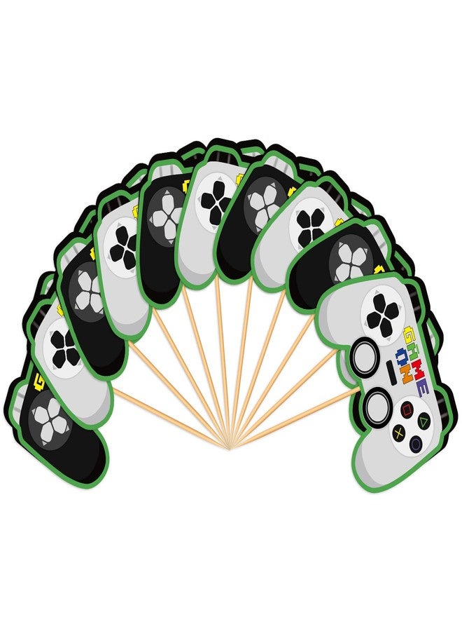 MOAXMOA Video Game Controllers Cupcake Toppers 48 Pcs Gaming Themed and Food Decorations for Kids Gamepad Birthday Party Supplies Favors - Image 4