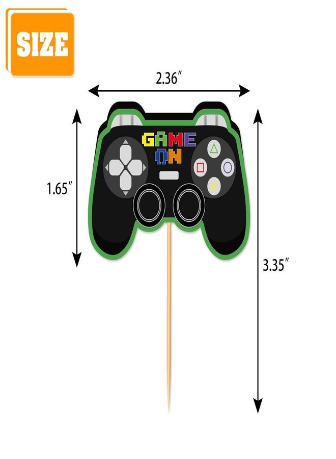 MOAXMOA Video Game Controllers Cupcake Toppers 48 Pcs Gaming Themed and Food Decorations for Kids Gamepad Birthday Party Supplies Favors - Image 2