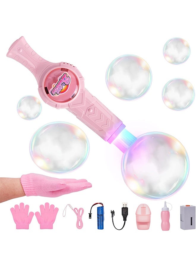 Onshine Smoke Bubble Machine, Elastic Bubble Fog Wand, Rechargeable Fog Bubble Machine with Lights & Sound, for Parties Outdoor Interactive Fun (Green) - Image 1