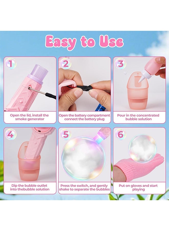 Onshine Smoke Bubble Machine, Elastic Bubble Fog Wand, Rechargeable Fog Bubble Machine with Lights & Sound, for Parties Outdoor Interactive Fun (Green) - Image 4