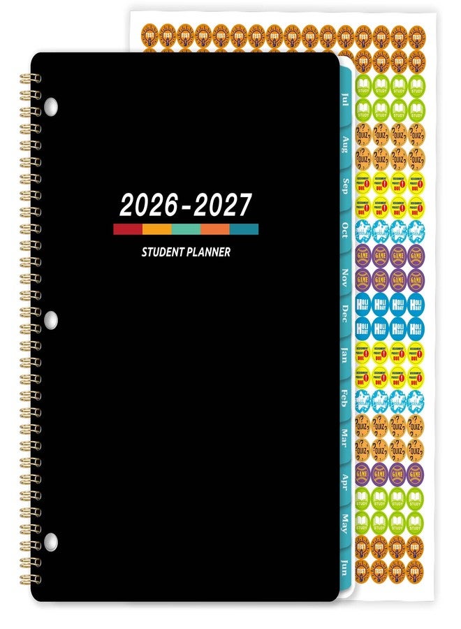 Indeme مخطط الطالب 2026-2027 - مخطط أكاديمي 2026-2027، من يوليو 2026 إلى يونيو 2027، مقاس 11 × 9 بوصة، مخططات دروس أسبوعية، مخططات مدرسية شهرية وأسبوعية للمرحلة المتوسطة أو الثانوية، ملصقات، أهداف أسبوعية، علامات تبويب - Image 1