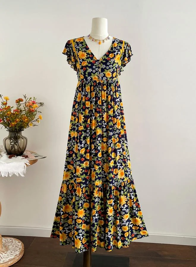 Take Two Take Two Women V Neck Floral Maxi Dress
