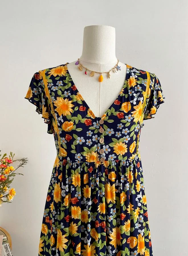 Take Two Take Two Women V Neck Floral Maxi Dress