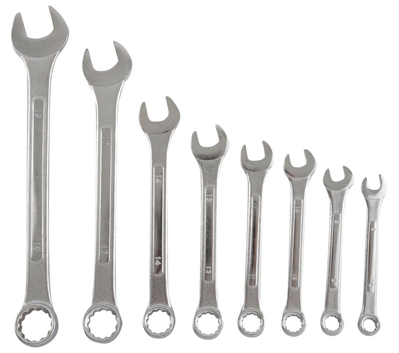 GLOBUS 333 Combination Raised Spanner Set (Silver, Pack of 8) - Image 3