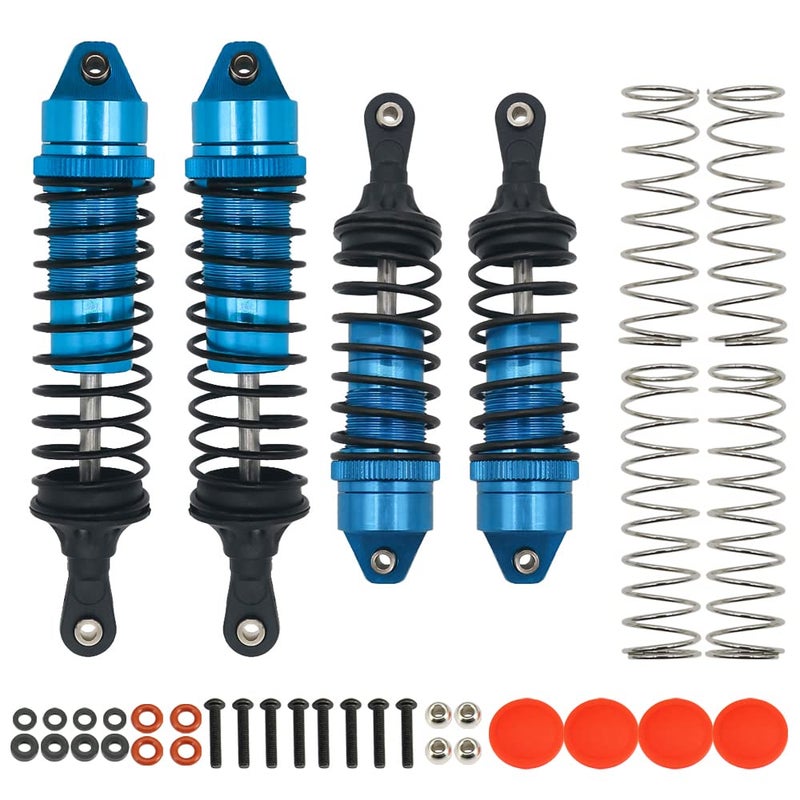 RCAWD BIG BORE صدمة RC لـ SLASH 4WD 4x4 ترقيات الأجزاء 1/10 Stampede 4WD 4x4 Hoss 4WD 4x4 Rustler 4WD 4x4 4PCS الصدمات الخلفية الأمامية الكاملة المصنوعة من الألومنيوم الاستبدال 5862 (الأزرق) - Image 2