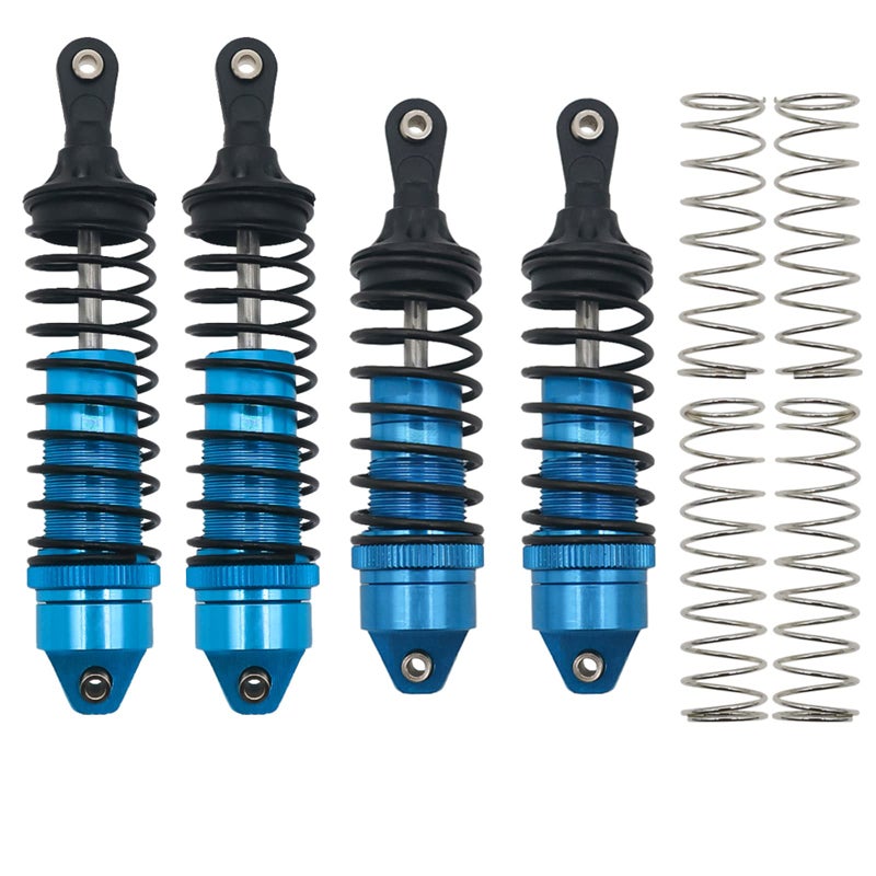 RCAWD BIG BORE صدمة RC لـ SLASH 4WD 4x4 ترقيات الأجزاء 1/10 Stampede 4WD 4x4 Hoss 4WD 4x4 Rustler 4WD 4x4 4PCS الصدمات الخلفية الأمامية الكاملة المصنوعة من الألومنيوم الاستبدال 5862 (الأزرق) - Image 1