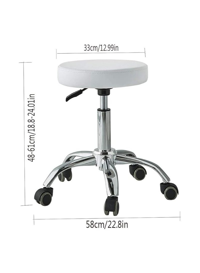 Generic Round Swivel Stool with Wheels – High Seat, D-Shaped Design for Bar, Café, Salon, and Retail - Image 3