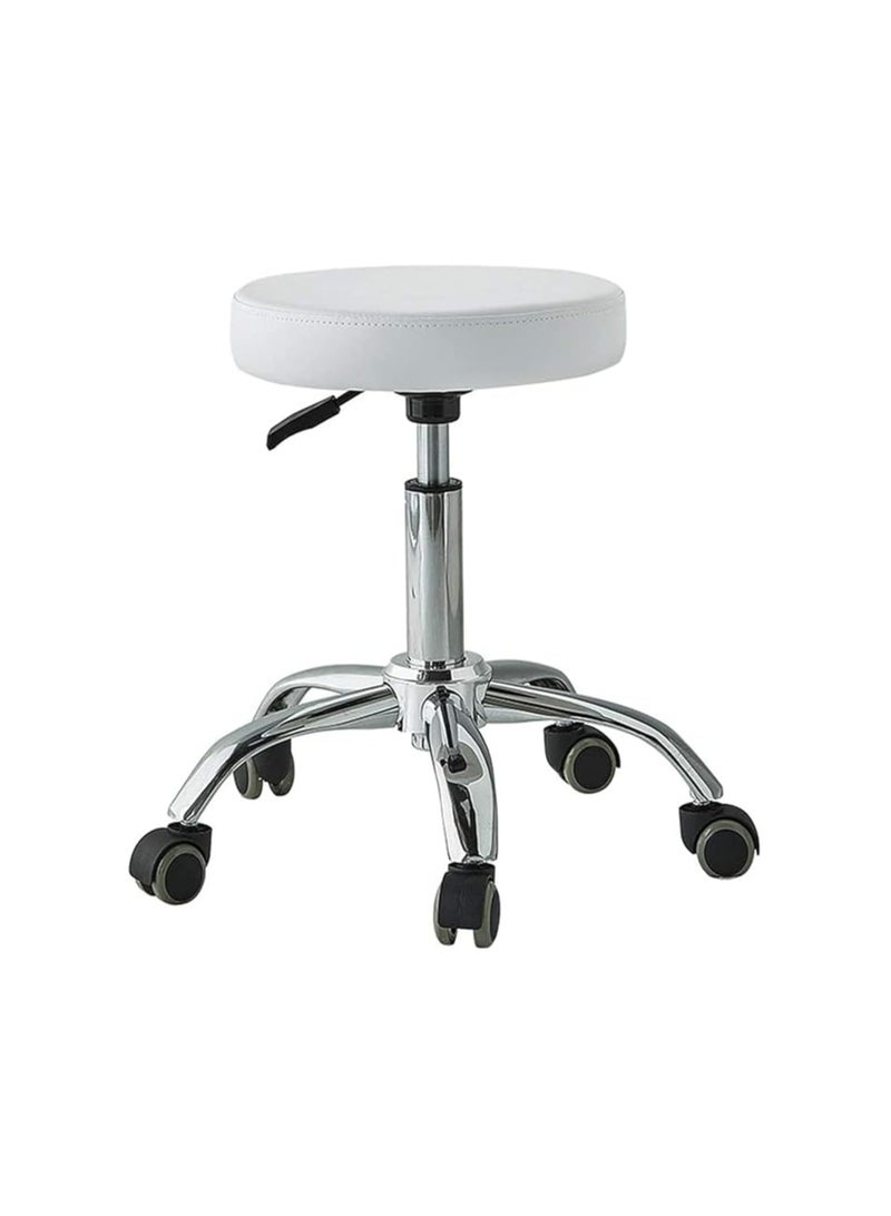 Generic Round Swivel Stool with Wheels – High Seat, D-Shaped Design for Bar, Café, Salon, and Retail - Image 1