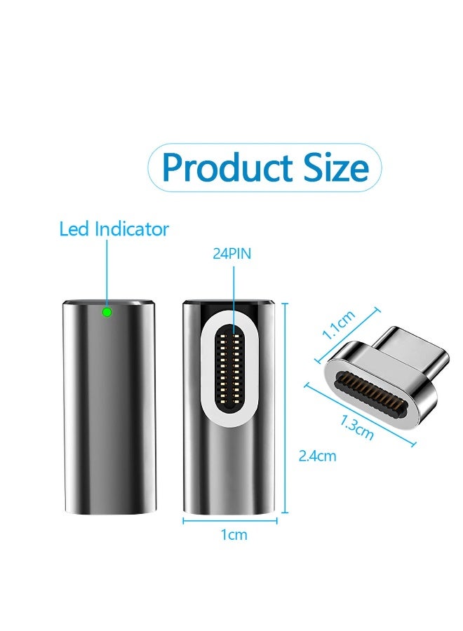 USB C Magnetic Adapter, 24Pins Type-C Connector 40Gbp/s and 6K@60Hz 4K@60Hz Video Output, Compatible with Thunderbolt3 MacBook Pro / Air and All Mainstream Type-C Devices
