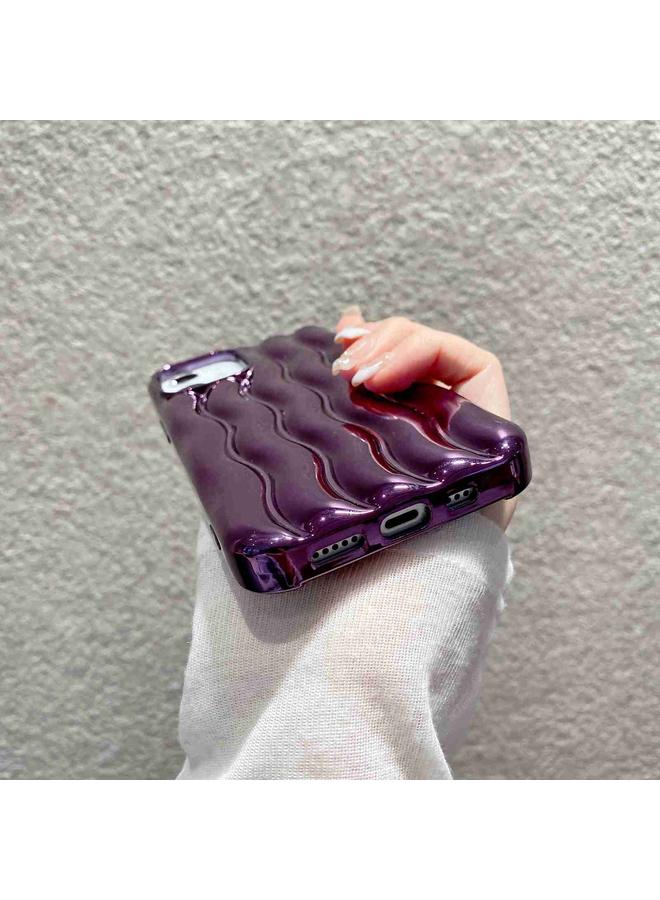 S-TOP Case For iPhone 13 Pro Max Plating 3D Water Wave Texture Phone Case - Image 4