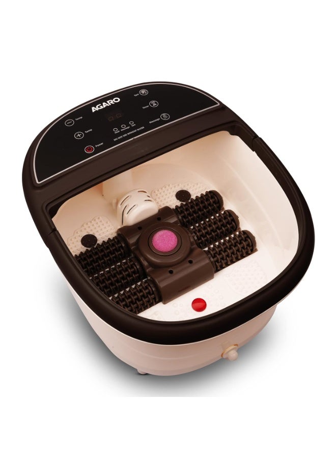 AGARO ROYAL Automatic Foot Spa Bath Massager With Heat, 6 Massage Rollers, Callus Remover, Adjustable Timer, speed & Temperature, Bubble Function For Soothing Massage - Image 1