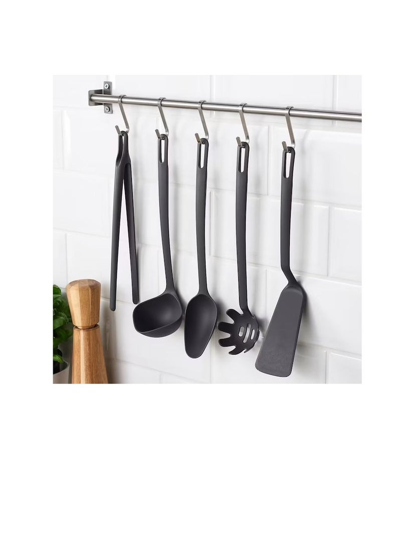 طقم أدوات المطبخ ذو 5 قطع، رمادي - Image 2