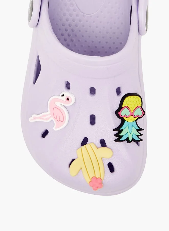 أكوا Girls' Applique Detail Clogs with Backstrap
