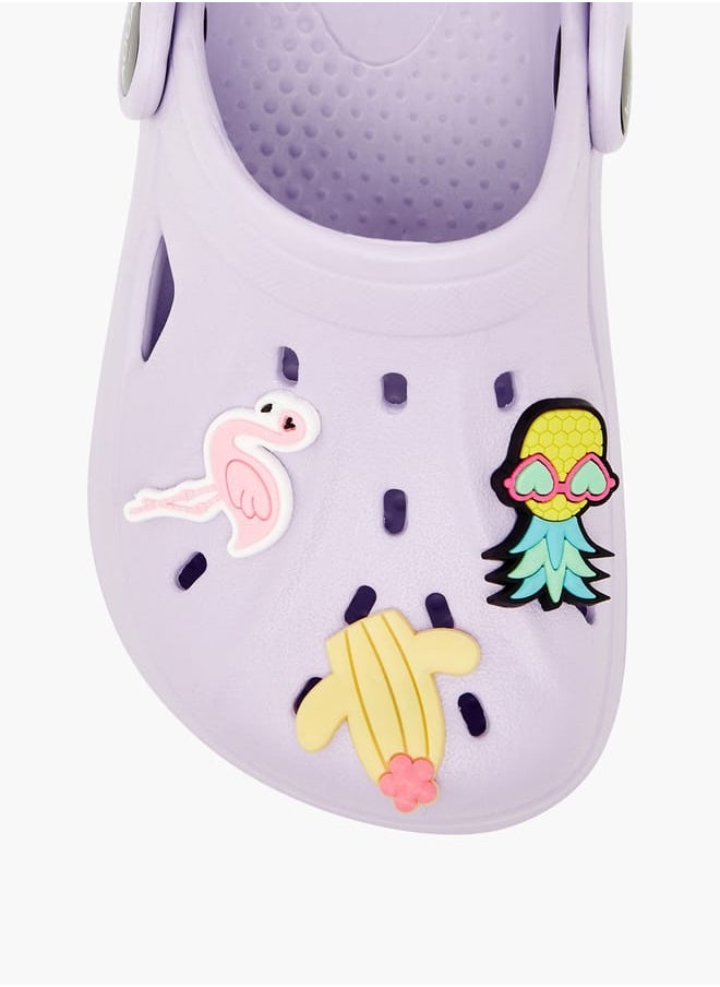 Aqua Girls' Applique Detail Clogs with Backstrap  - Image 4
