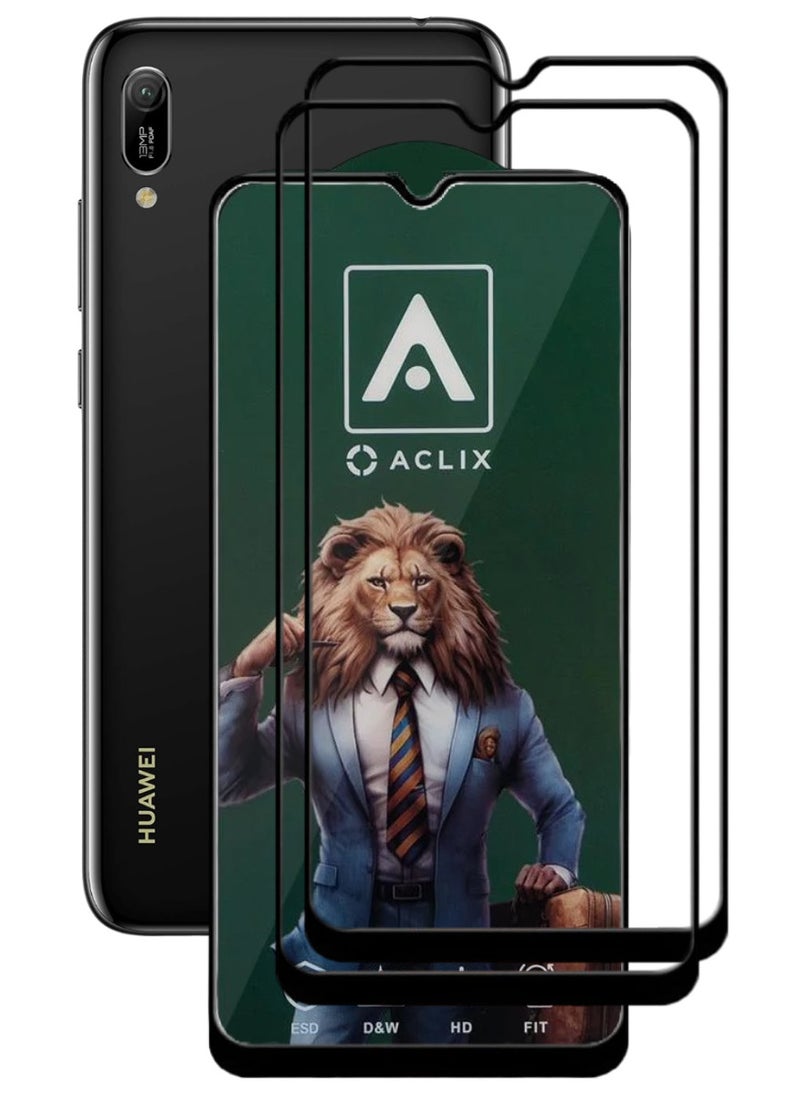ACLIX 2 Pieces Antistatic ESD Dustproof Premium Quality High Definition Tempered Glass Screen Protector Designed For Huawei Y6 (2019) - Image 1