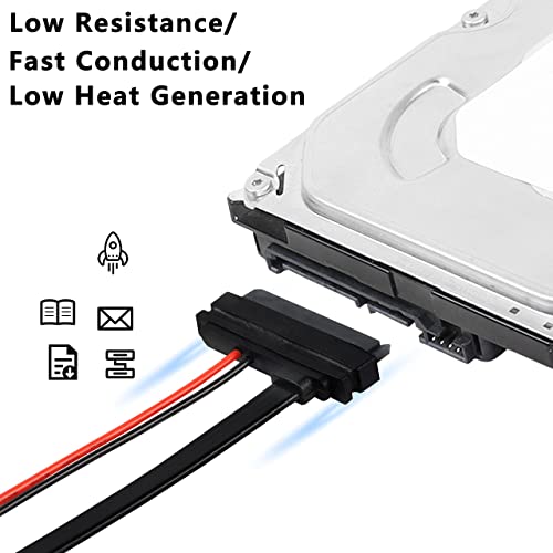 XMSJSIY Slimline SATA 13 to 22 Pin Adapter, 2.5" HDD/SSD/Laptop CD-ROM Connector - 2PCS 30cm - Image 4