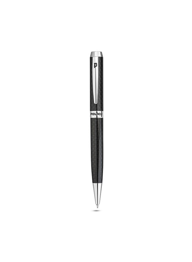POLICE Cremona Pen Unisex Black Carbon & Silver - Image 1