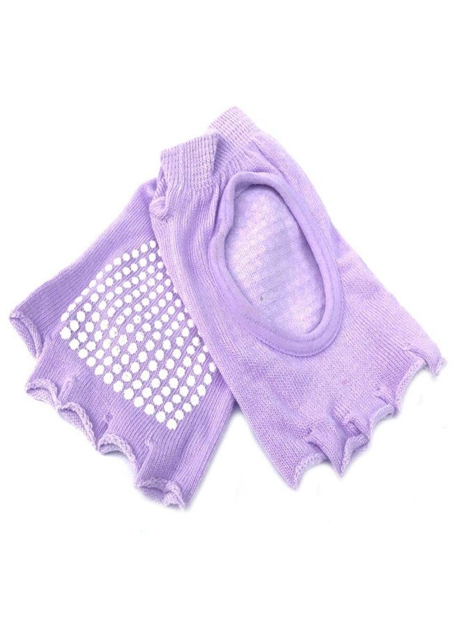 Digital Shoppy Women's Anti-Slip Massage Foot Care Tool Yoga Health Gel Orthopedic Socks (Light Purple; Medium) -1 Pair - Image 2