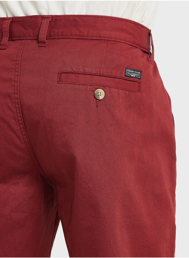 Thomas Scott Thomas Scott Men Mid-Rise Classic Slim Fit Easy Wash Trousers