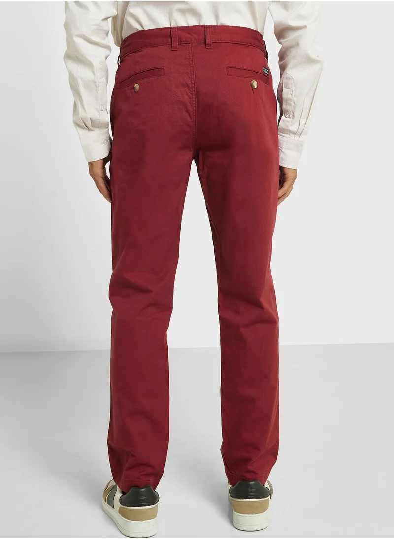 Thomas Scott Thomas Scott Men Mid-Rise Classic Slim Fit Easy Wash Trousers