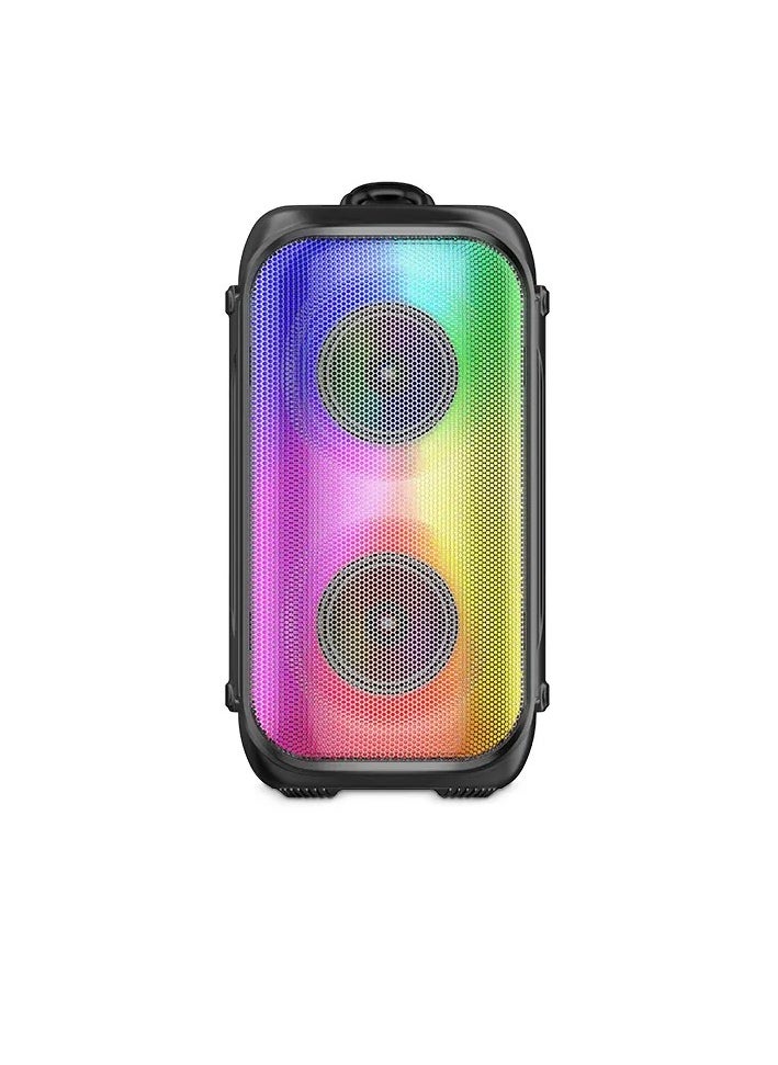X-SCOOT - X-Scoot XS-605 Bluetooth Speaker Colorful Flashing Lights -Support TF Card / USB Input / 3.5mm Audio / Type-C Charging - 3000mAh - Black - Image 1