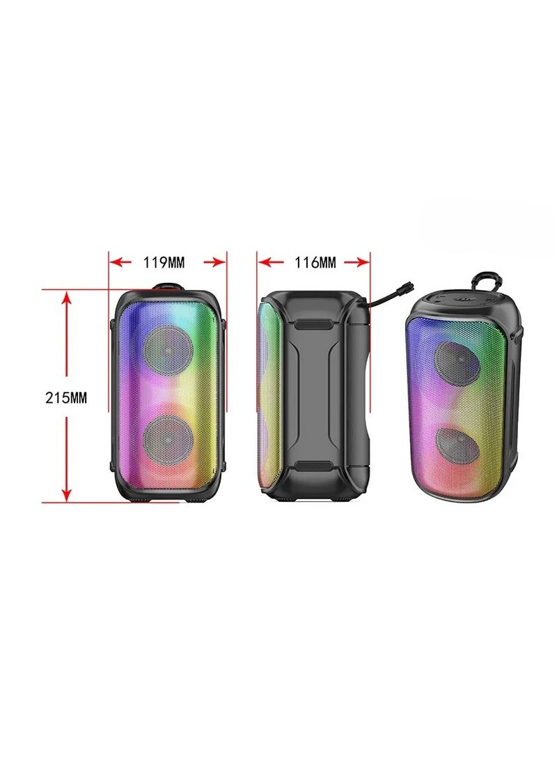 X-SCOOT - X-Scoot XS-605 Bluetooth Speaker Colorful Flashing Lights -Support TF Card / USB Input / 3.5mm Audio / Type-C Charging - 3000mAh - Black - Image 1