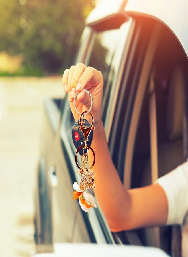 Eforcase سلسلة مفاتيح على شكل سمكة ذهبية لطيفة، قلادة لامعة، سلسلة مفاتيح معدنية، حلقات مفاتيح، سلاسل مفاتيح ساحرة للسيارة وحقائب الظهر وحقائب اليد - Image 4