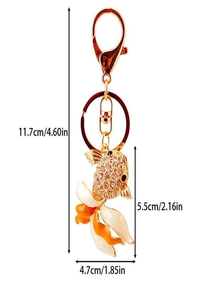 Eforcase سلسلة مفاتيح على شكل سمكة ذهبية لطيفة، قلادة لامعة، سلسلة مفاتيح معدنية، حلقات مفاتيح، سلاسل مفاتيح ساحرة للسيارة وحقائب الظهر وحقائب اليد - Image 5