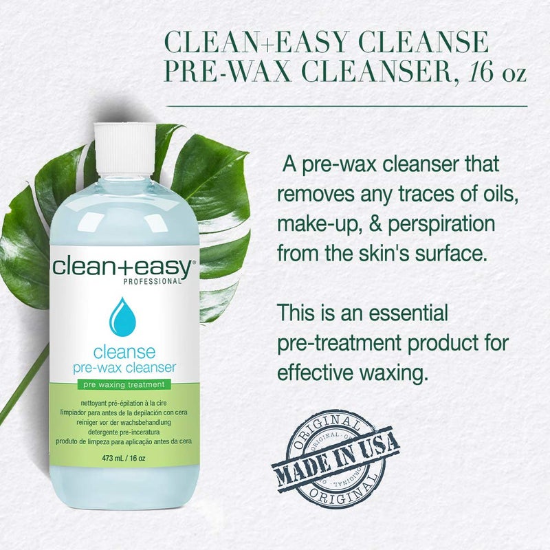 Clean + Easy Cleanse- Pre Wax Cleanser, Removes Any Traces Of Oils and Make-up Before Hair Removal, Essential Pre-Treatment for Effective Waxing, 16 oz - Image 3