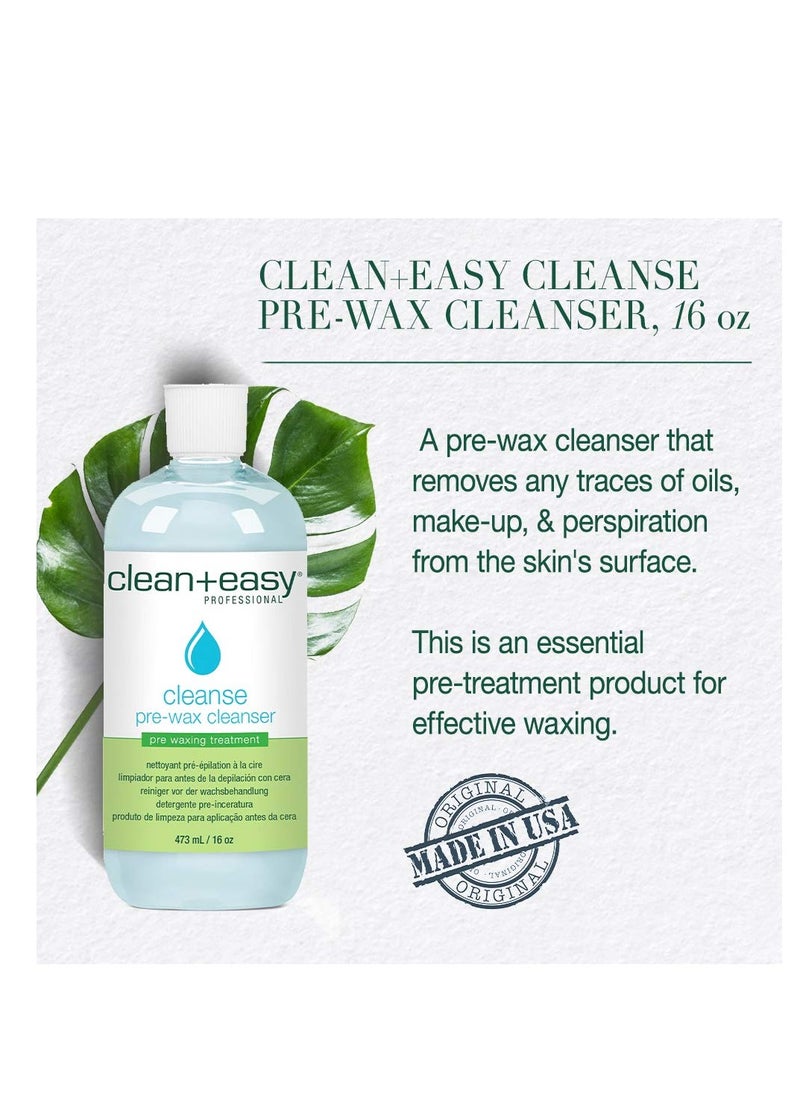 Clean + Easy Clean + Easy Cleanse- Pre Wax Cleanser, Removes Any Traces Of Oils and Make-up Before Hair Removal, Essential Pre-Treatment for Effective Waxing, 16 oz  - Image 2