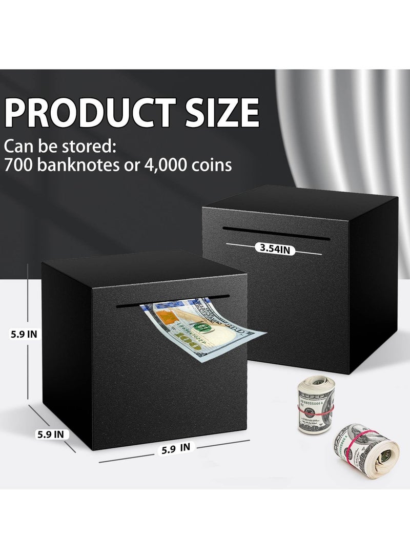 Bebiland Bank for Adults/Kids, Must Break to Access Money, Stainless Steel Savings Bank to Help Budget and Save, Metal Money Bank Only Savings Box,  5.9"X5.9"X5.9" Black - Image 2