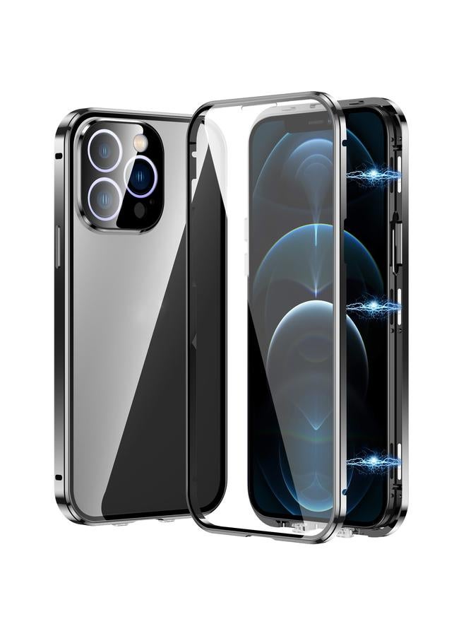 اس-توب جراب لهاتف iPhone 12 Pro Max مغناطيسي مزدوج الإبزيم مصنوع من الزجاج المقوى عالي الدقة - Image 1