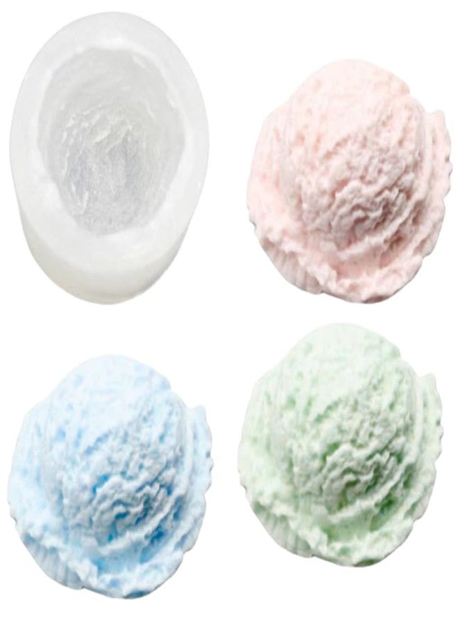 LEGACYCART Ice Cream Scoop Silicone Fondant Mould, Mulberry Gum Paste Chocolate Candy Jelly Jello Ice Cube Mold Cake Decoration Cupcake Decorating Topper Tools Mould (Pack of 1) - Image 1