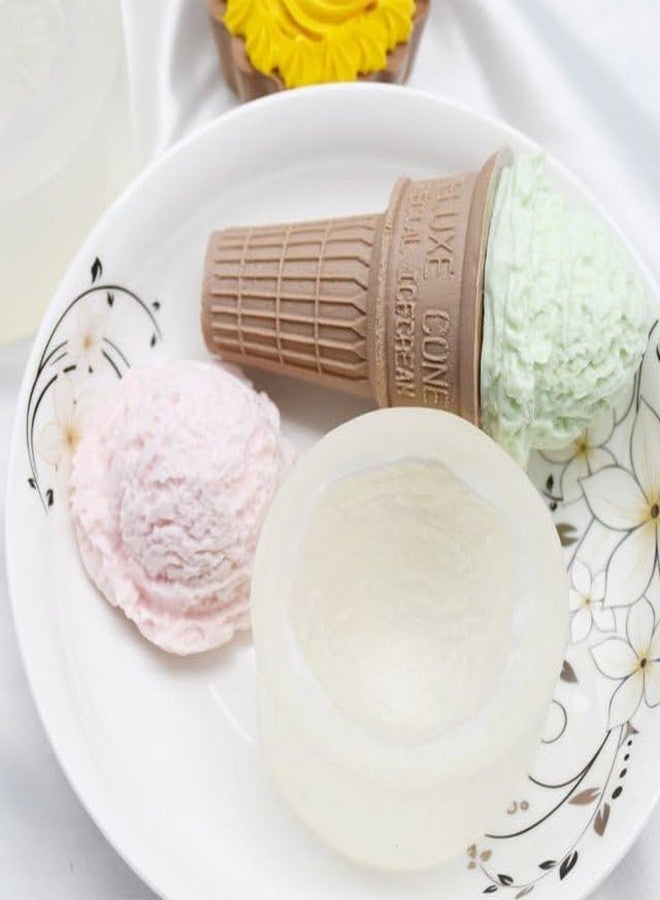 LEGACYCART Ice Cream Scoop Silicone Fondant Mould, Mulberry Gum Paste Chocolate Candy Jelly Jello Ice Cube Mold Cake Decoration Cupcake Decorating Topper Tools Mould (Pack of 1) - Image 3