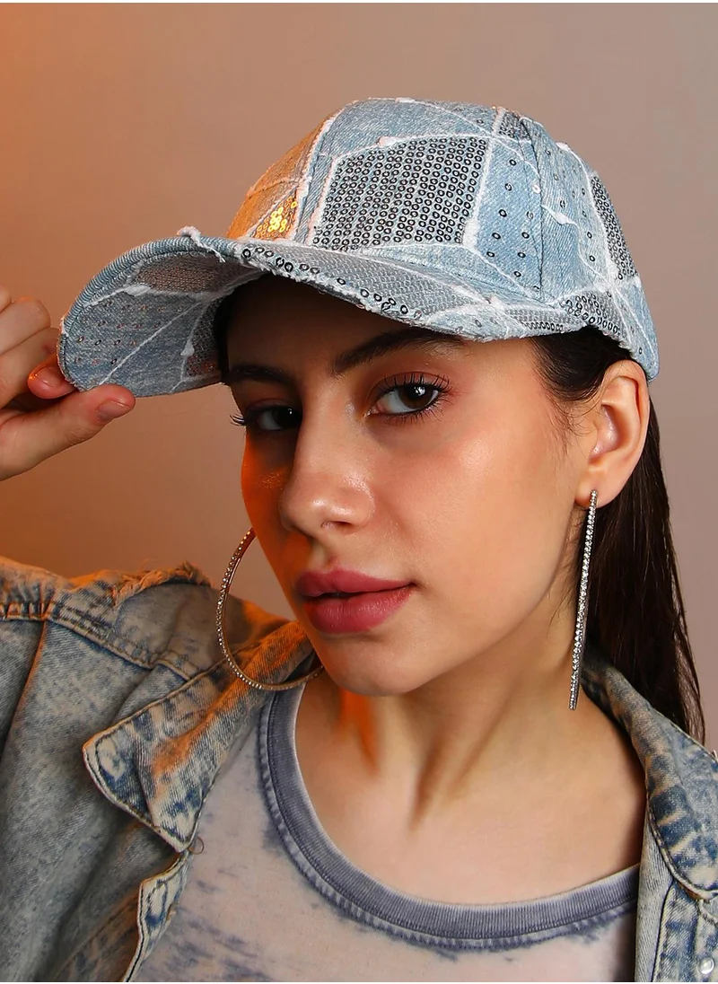 صوص هاوت Women's Geometric Abstract Baseball Cap - Icy Blue
