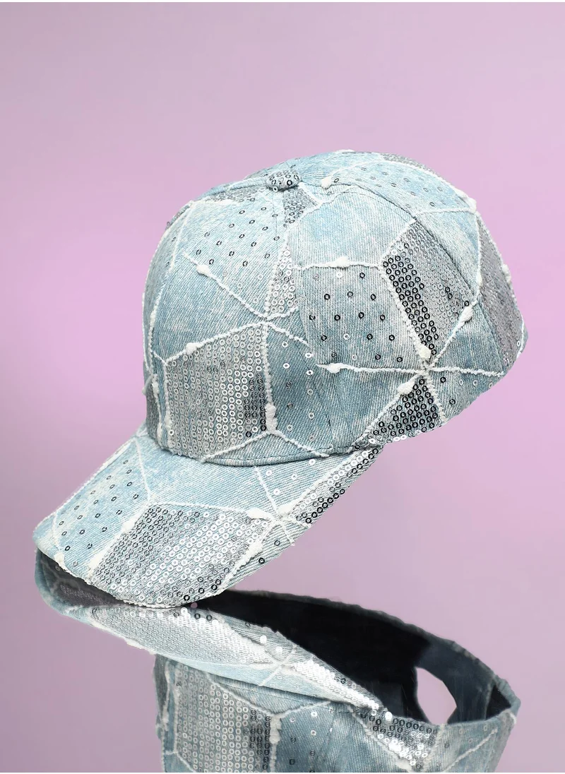 صوص هاوت Women's Geometric Abstract Baseball Cap - Icy Blue
