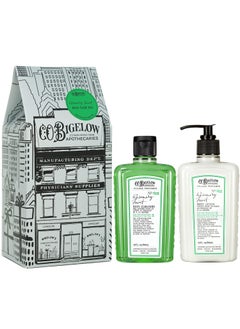 C. O. Bigelow CO Bigelow Apothecary Duo Rosemary Mint Body Care Gift Box with Body Soap  Lotion Gift Set of Two  Moisturizing Lotion  Liquid Body Wash for Dry Skin  10fl oz Each 